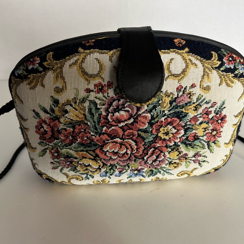 La Regale Multicolor Floral Tapestry Clutch
